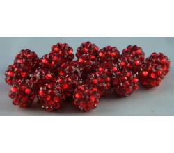 50 Shamballa Strassperlen  Beads 10mm rot